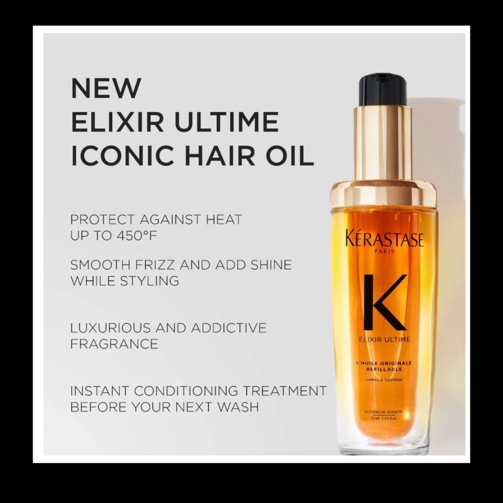 L'Huile Original Hair Oil 
Iconic nourishing hair oil for all hair types